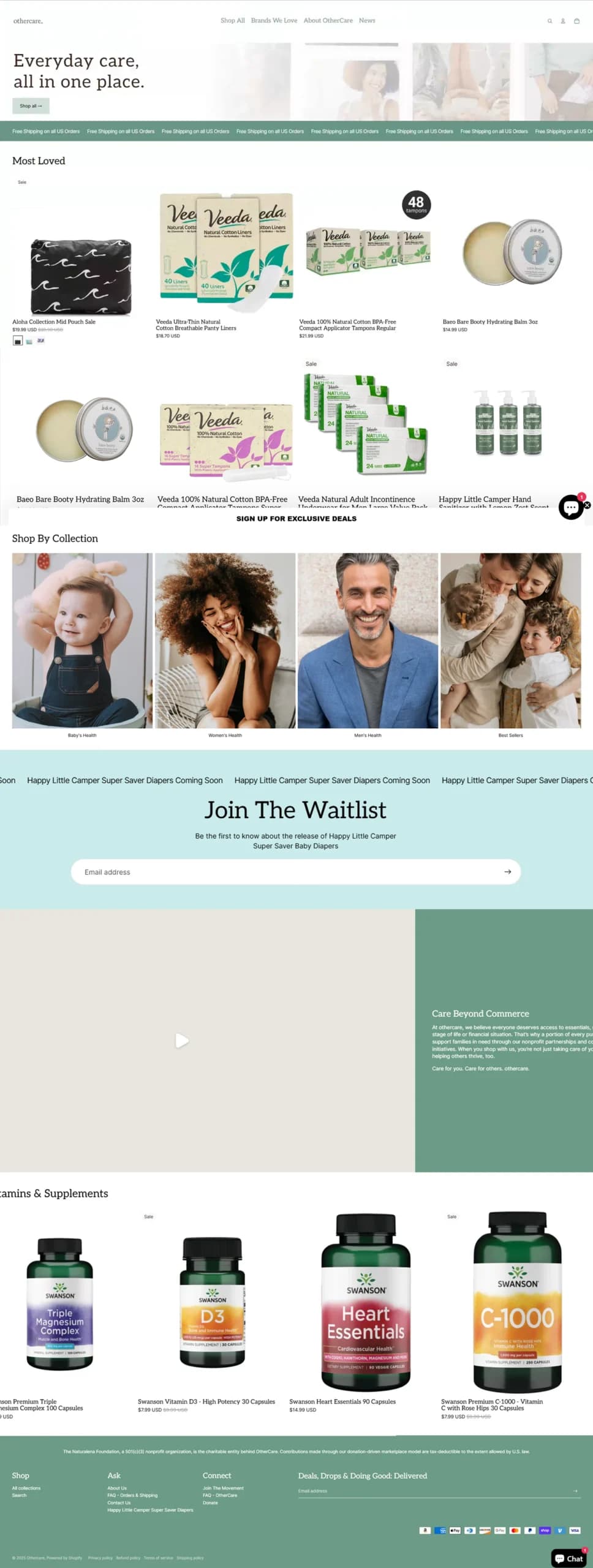Home page before redesign