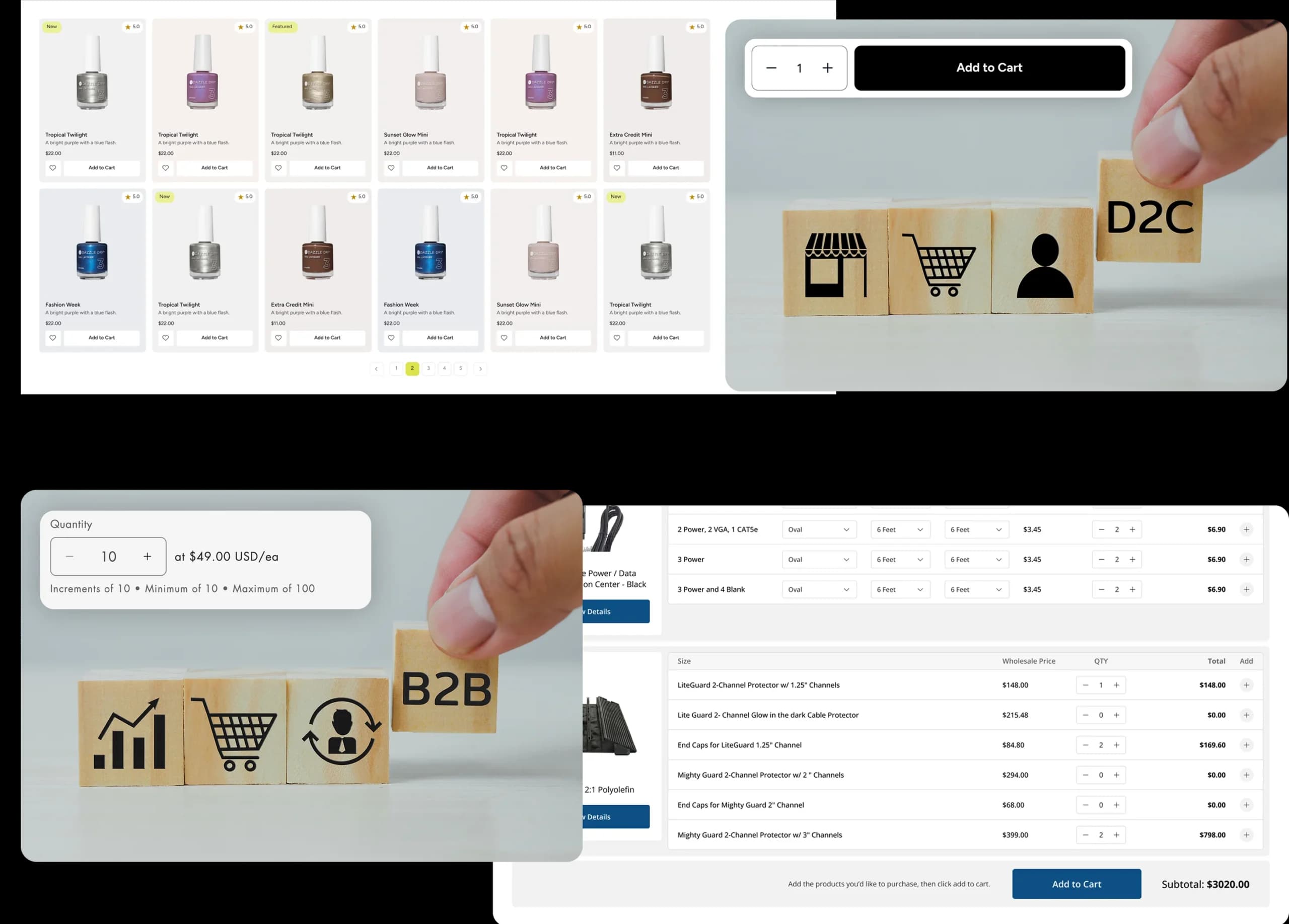 Shopify Plus B2B commerce store with a dedicated wholesale portal