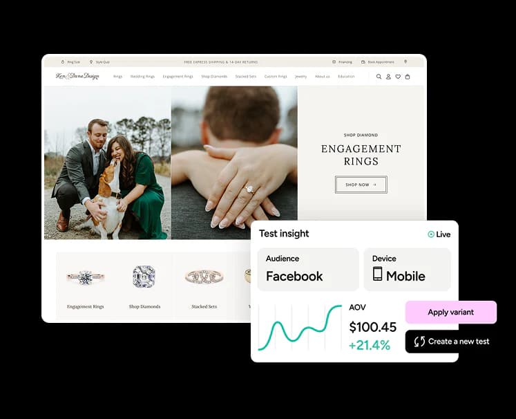 A/B test insight dashboard