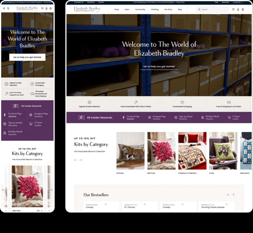 Shopify store page optimized for fast mobile load times