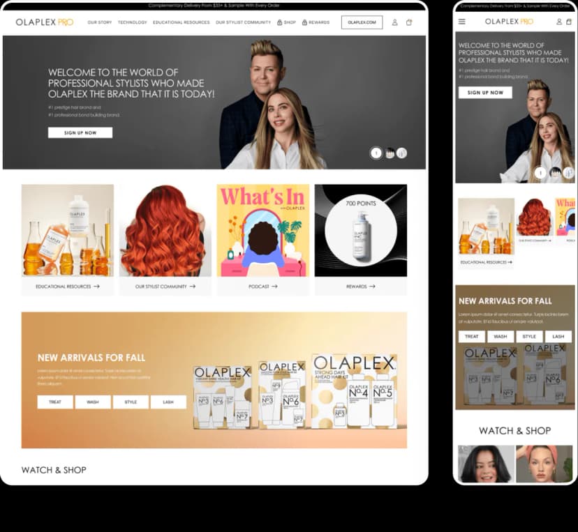 Shopify store page optimized for fast mobile load times