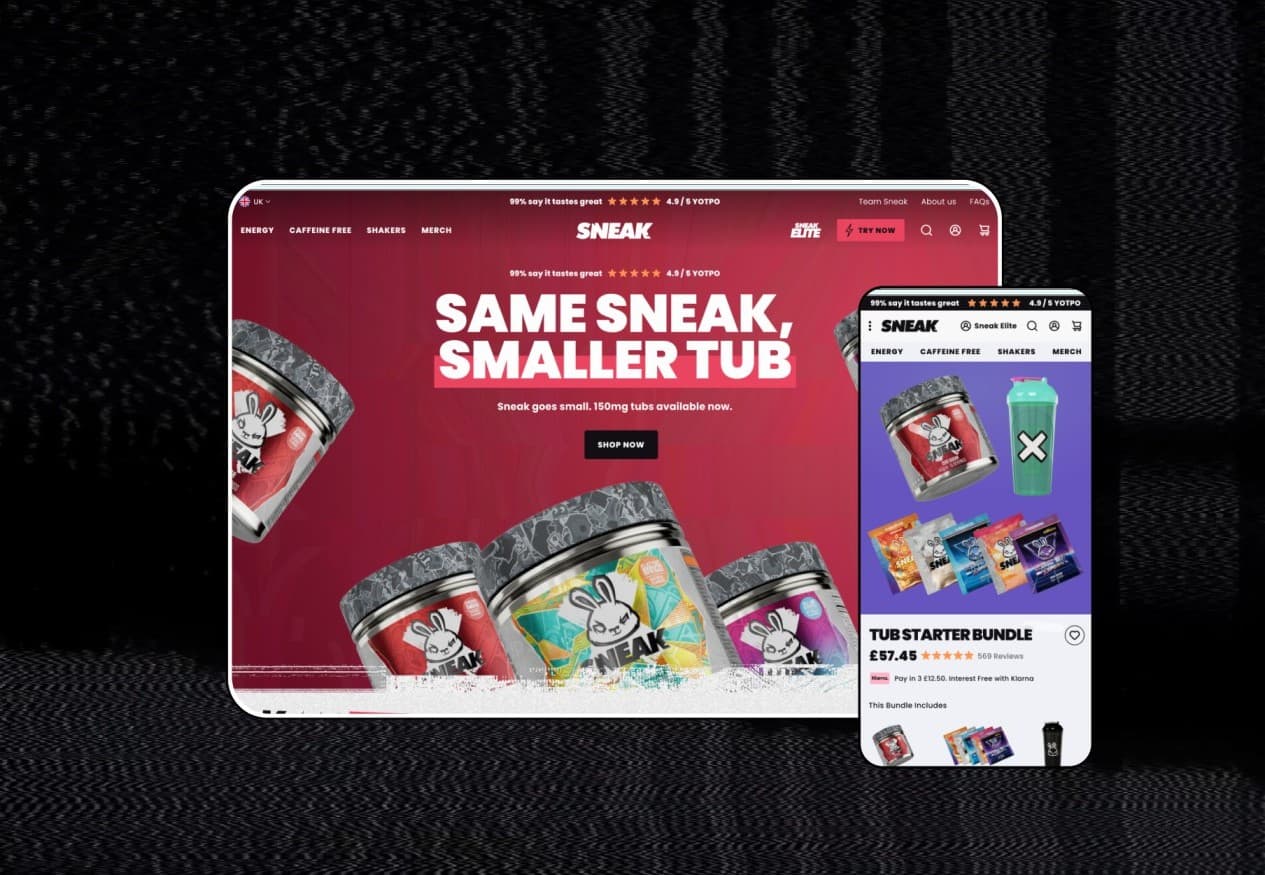 Sneak Energy Shopify store