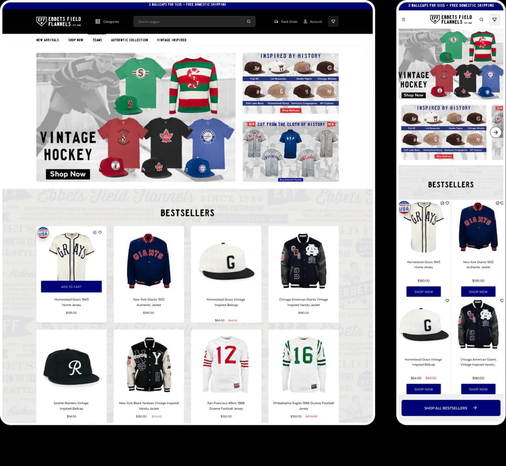 Shopify page UX and UI design mockup