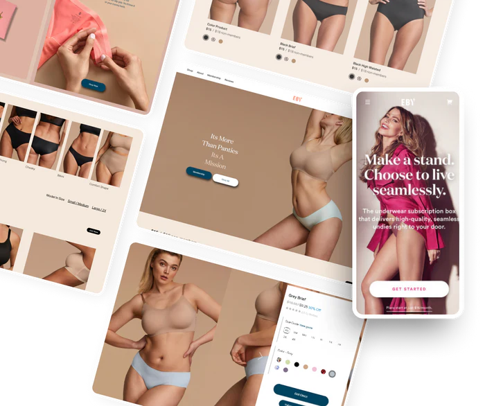 EBY by Sofia Vergara Shopify store designed and built by Ecomm Wizards