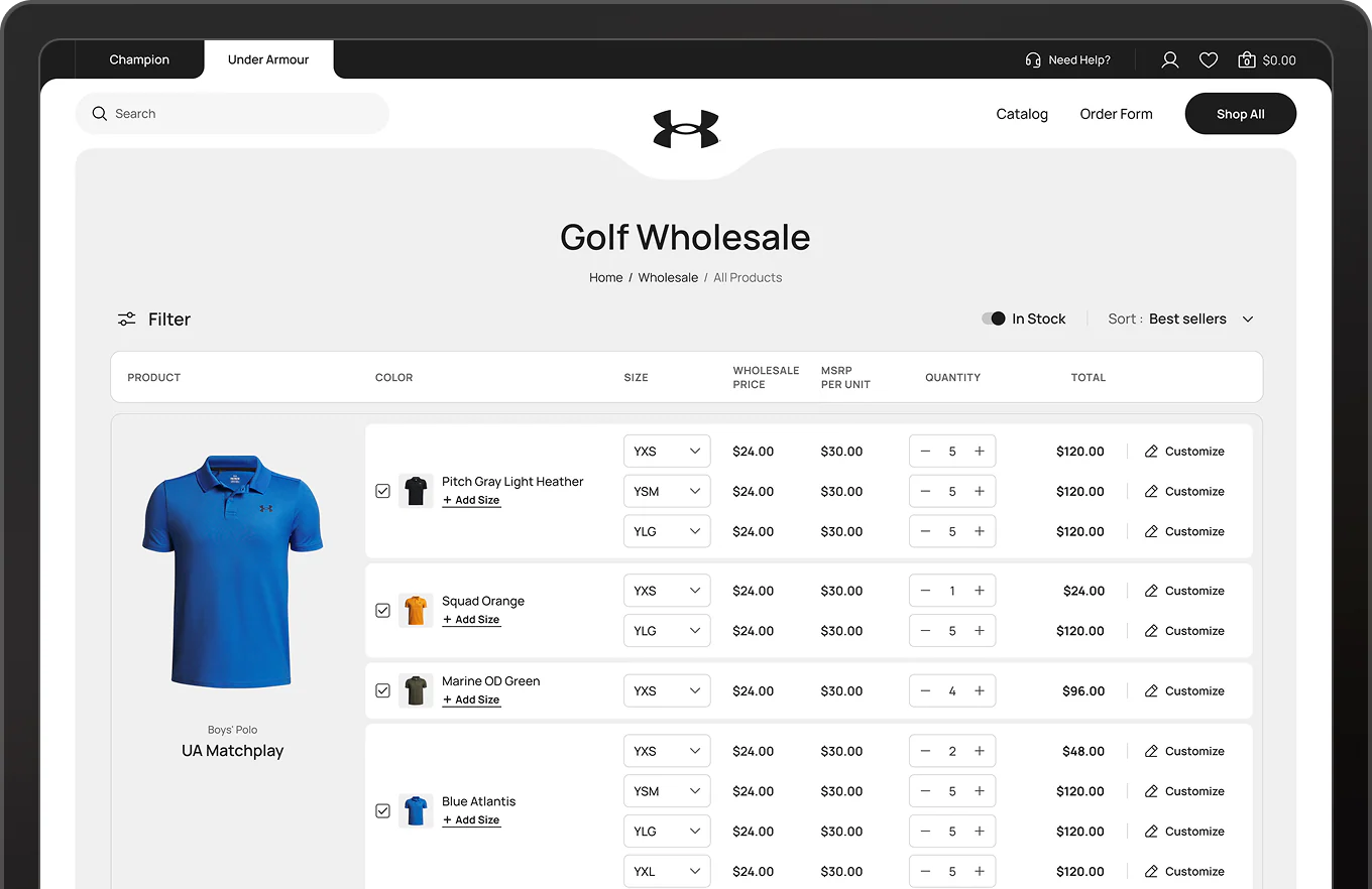 Shopify B2B wholesale buyer portal built by Ecomm Wizards