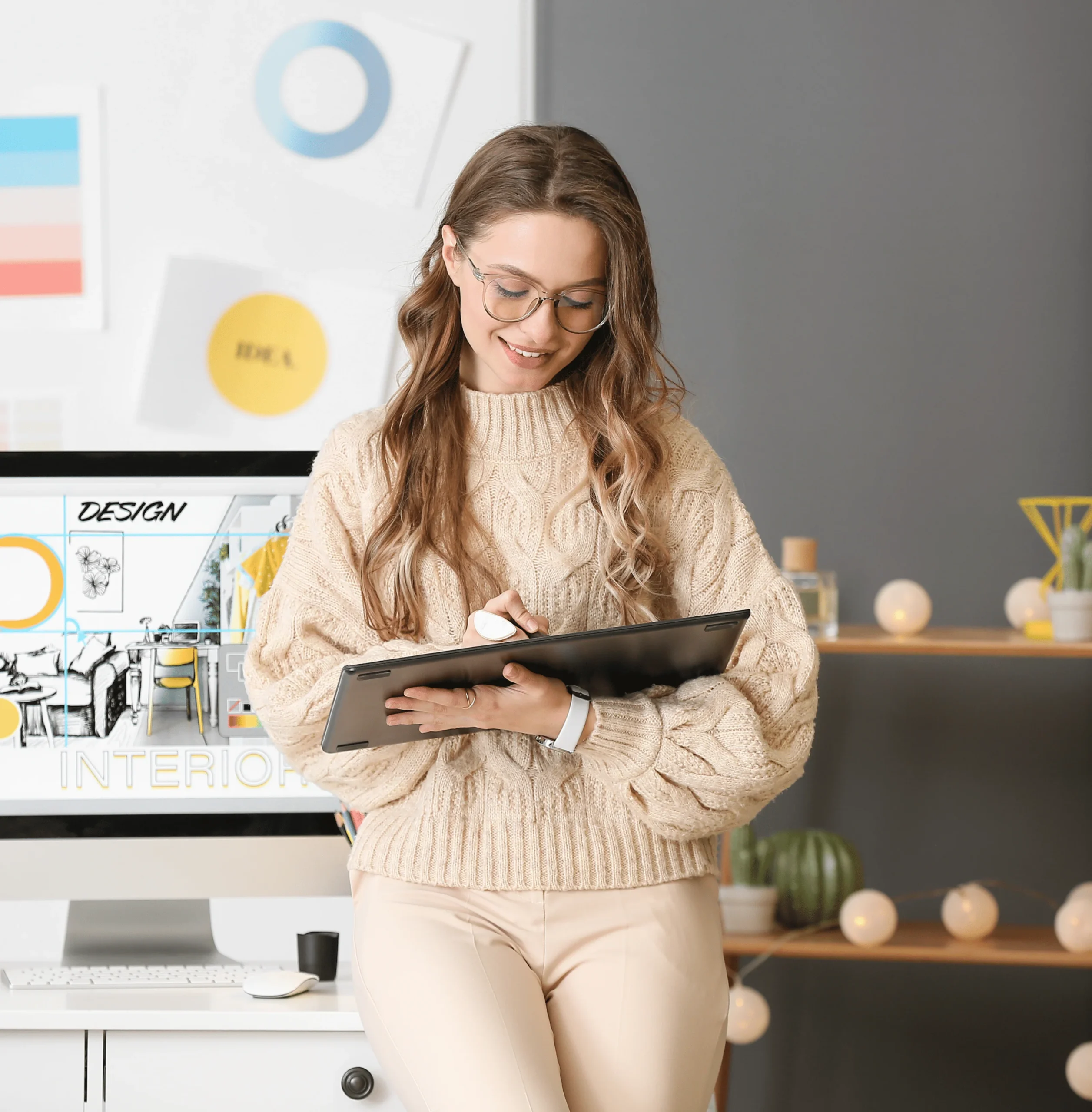Reviewing Amazon to Shopify migration data on a tablet
