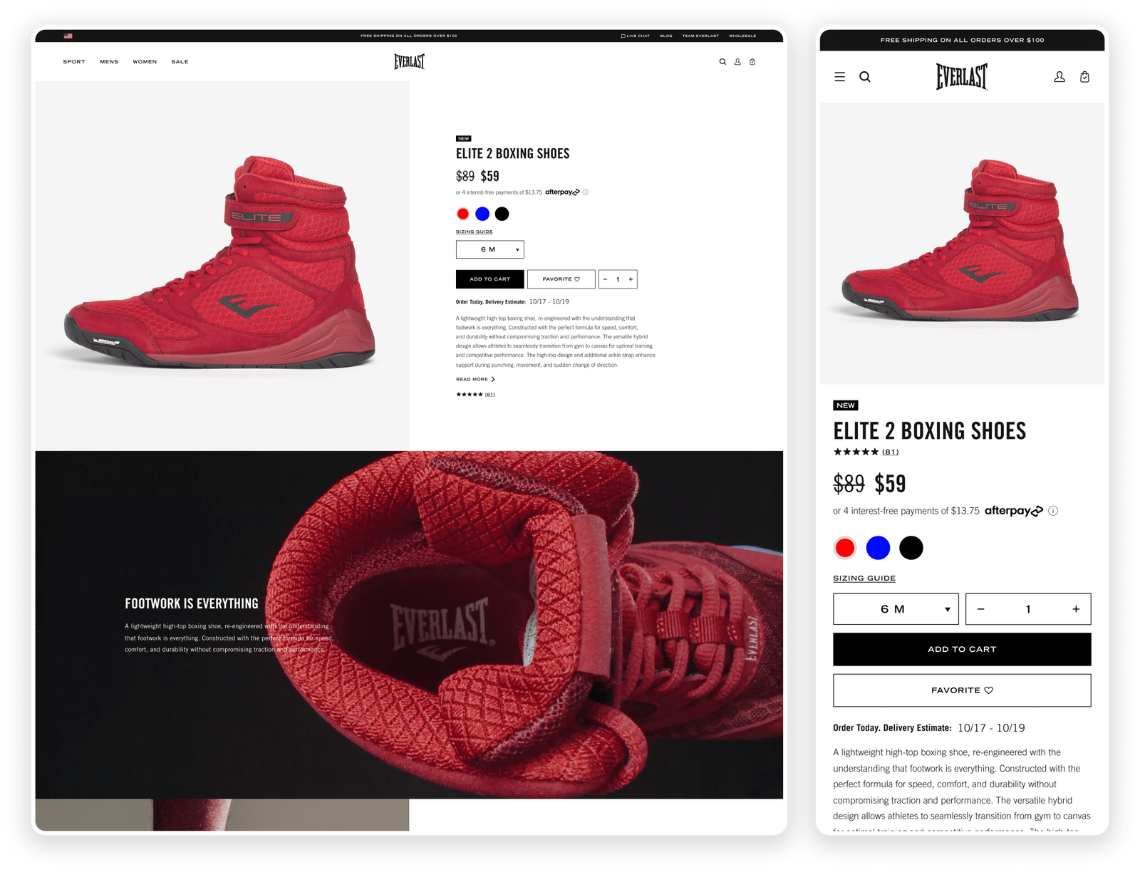 Everlast Shopify storefront