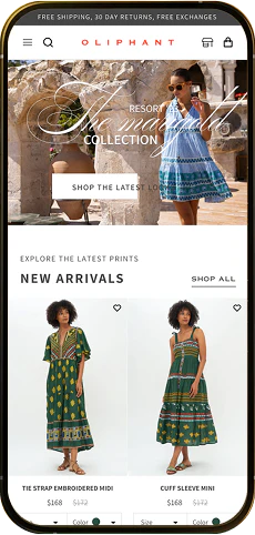 Shopify mobile app and store design example