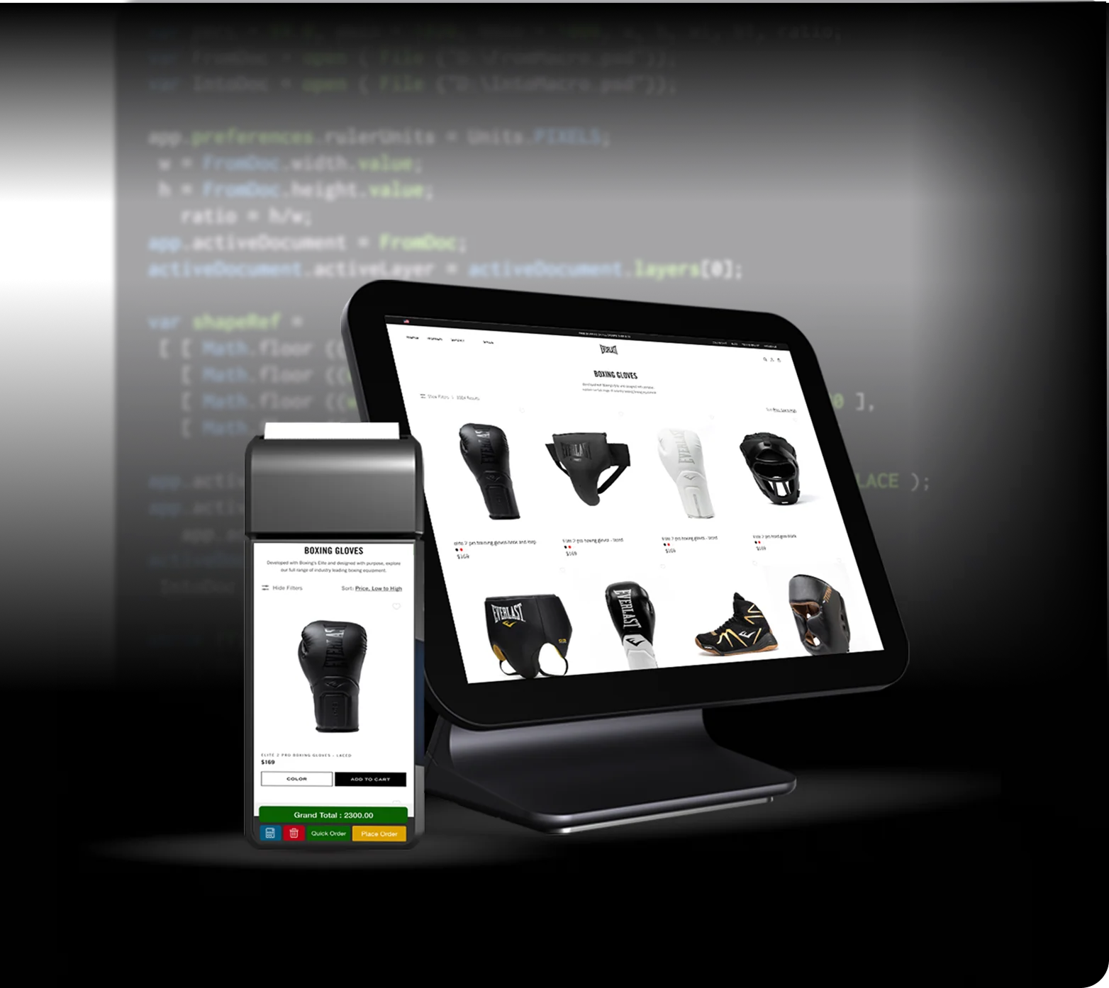 Shopify POS setup with terminal, tablet, and card reader