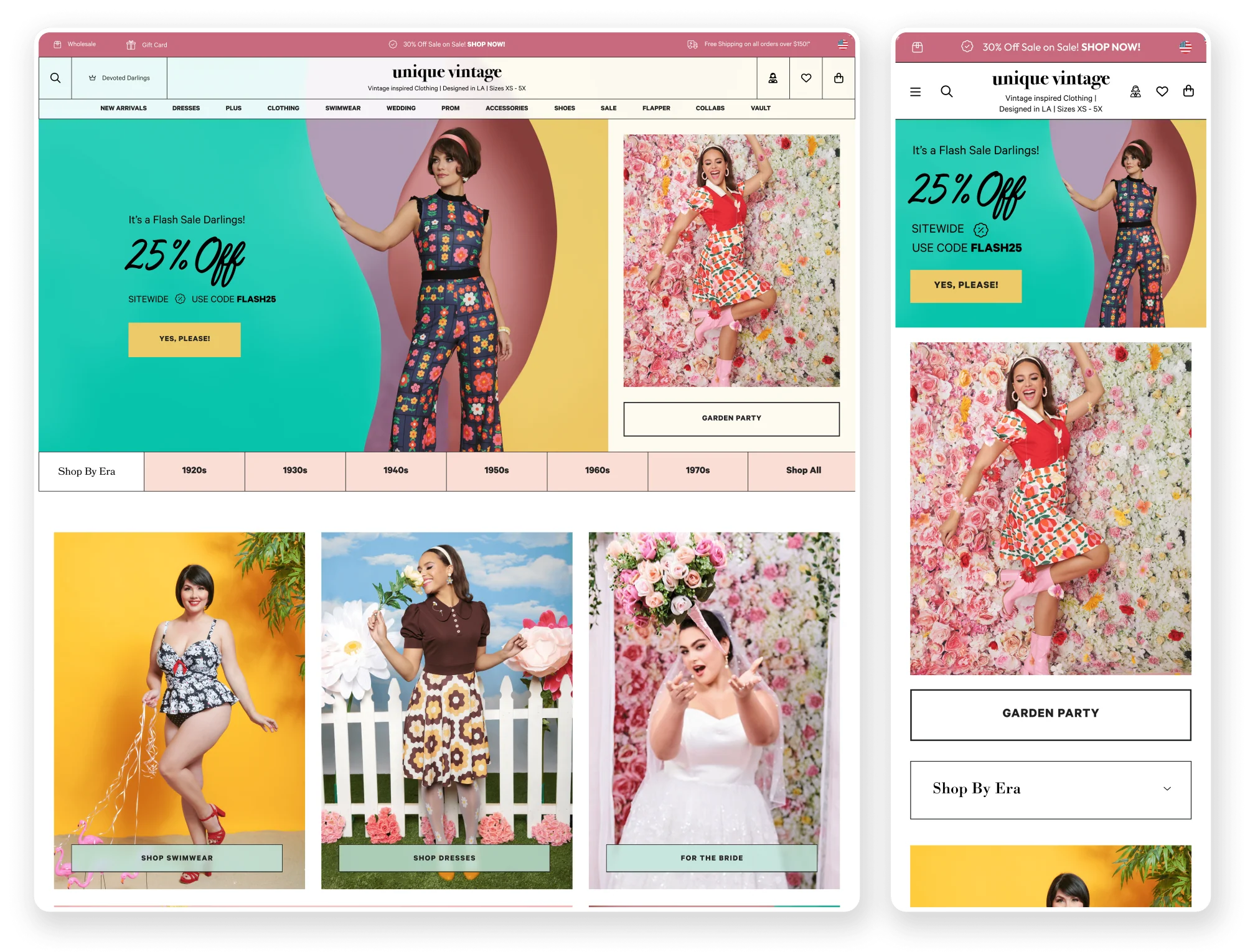 Unique Vintage Shopify storefront